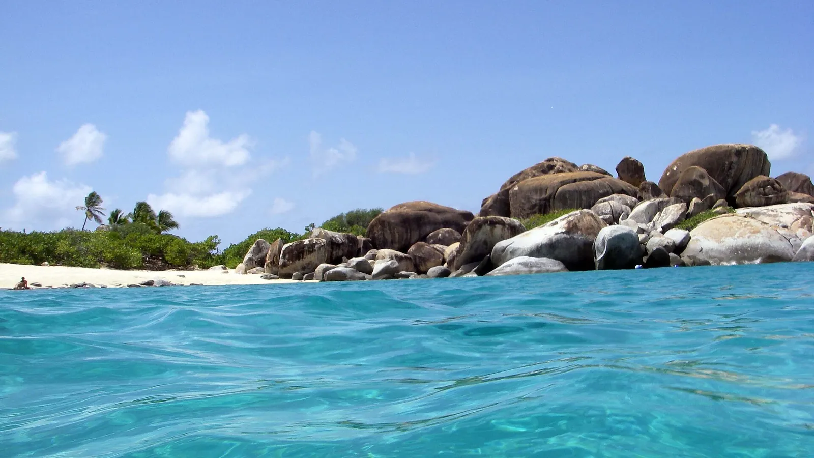 Granite boulders and clear water at The Baths, Virgin Gorda, British Virgin Islands