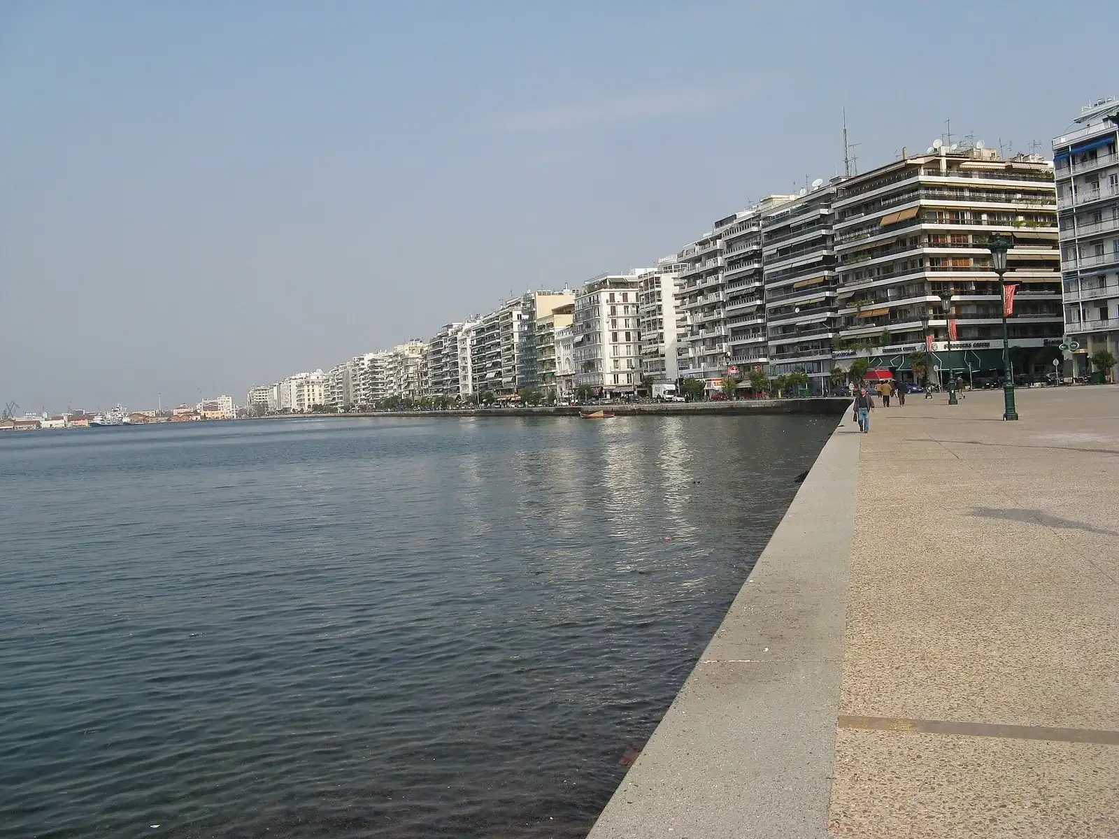 Apartment buildings along the waterfront promenade of Thessaloniki in Greece