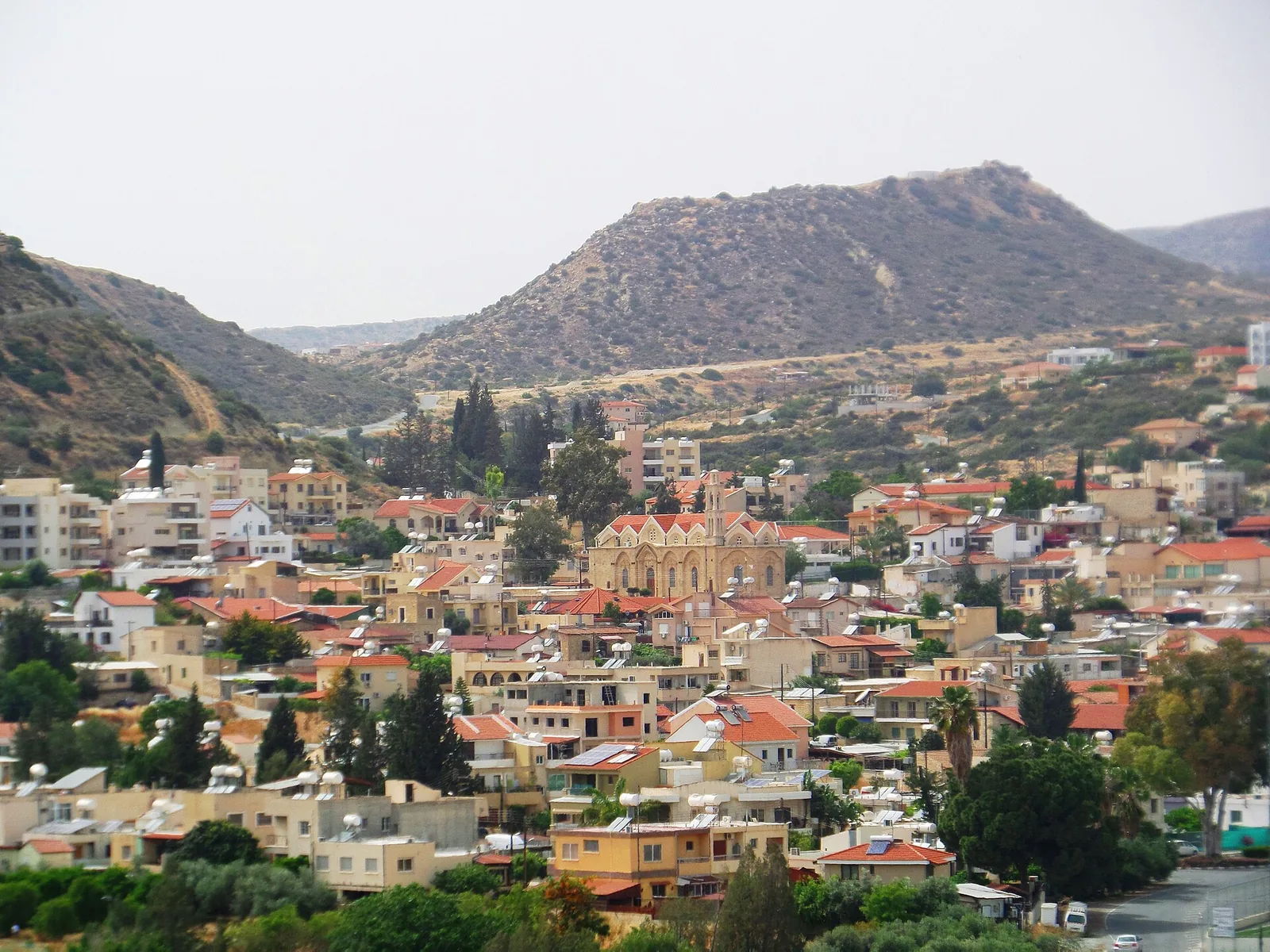 Residential buildings and hills above Germasogeia near Limassol, Cyprus