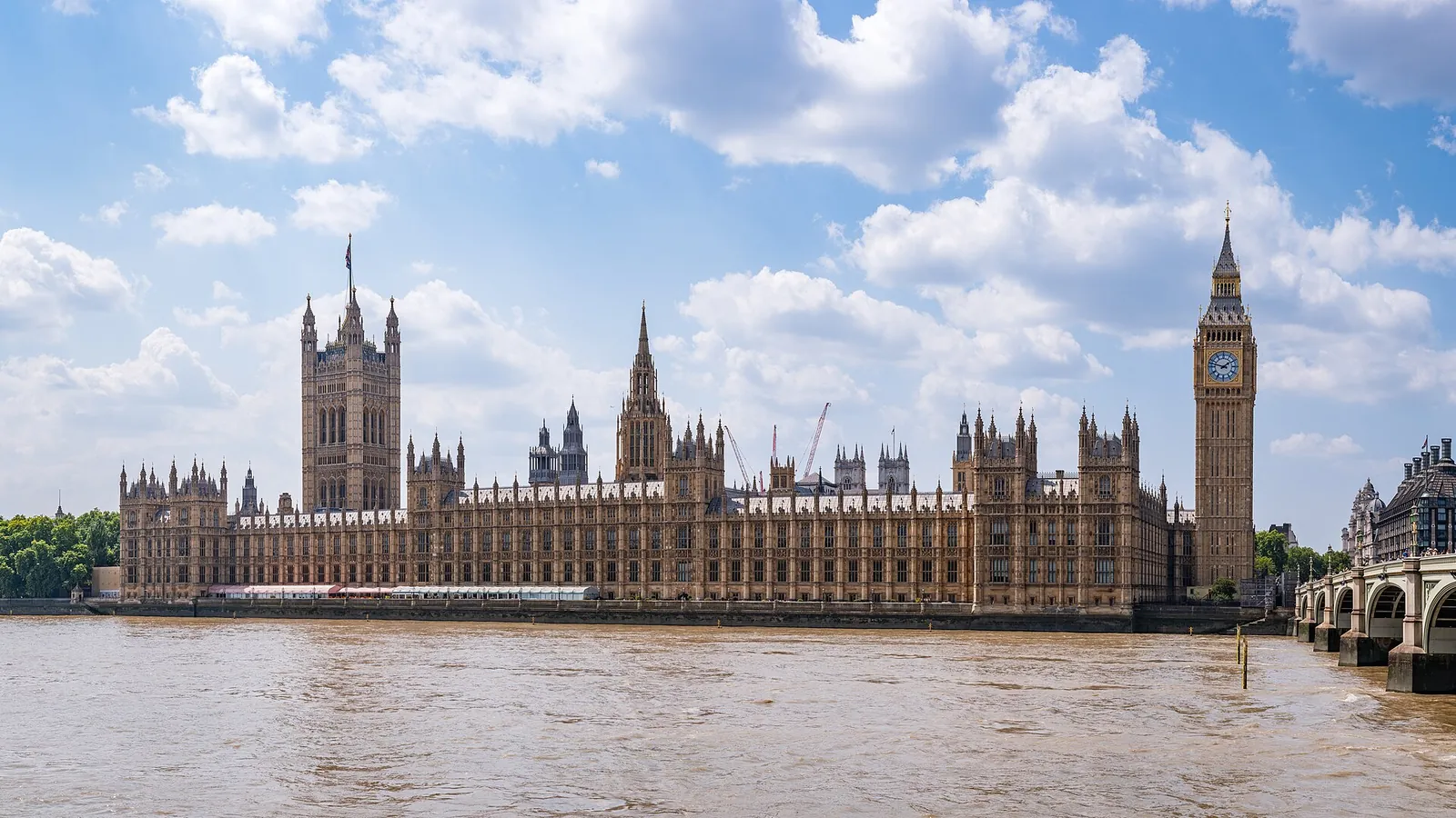 The Palace of Westminster seen across the River Thames in London