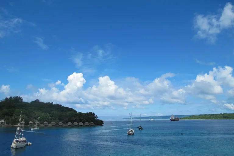 Port Vila harbour and waterfront on Efate island, Vanuatu
