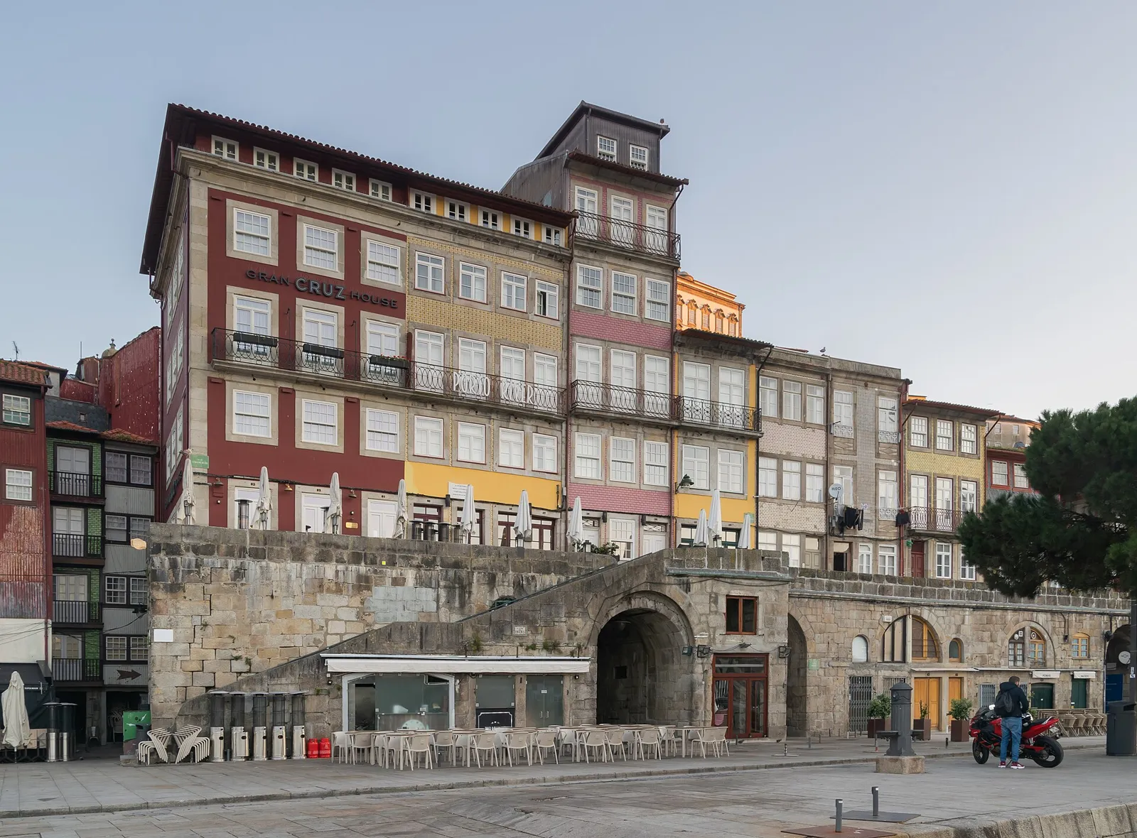 The Cais da Ribeira riverside quarter in Porto, Portugal