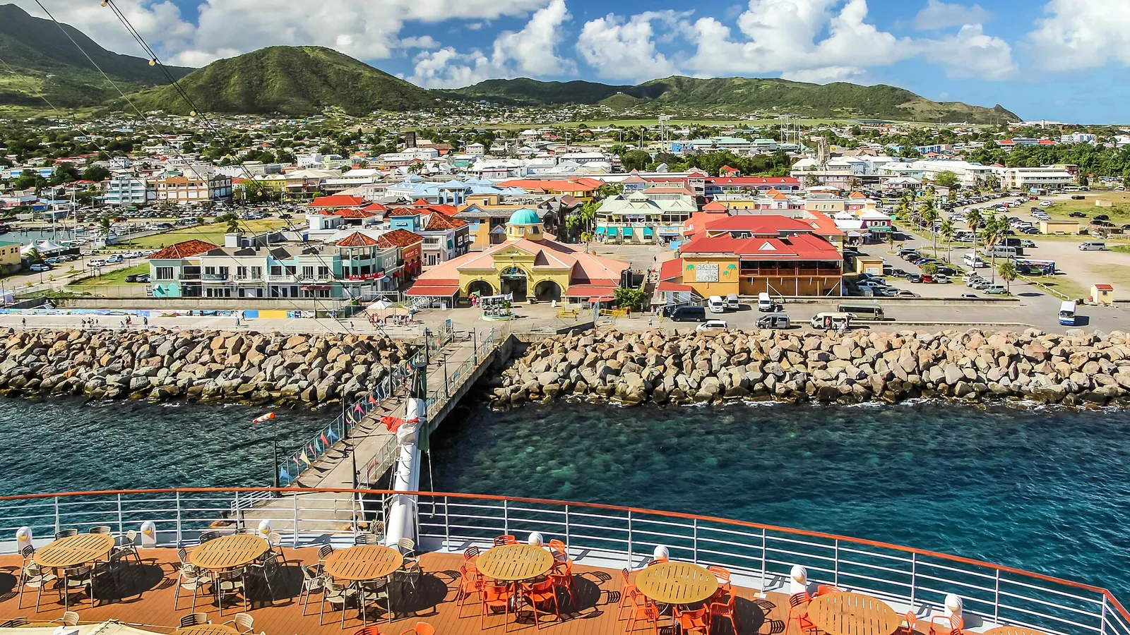 Port Zante marina and the Basseterre waterfront on St Kitts
